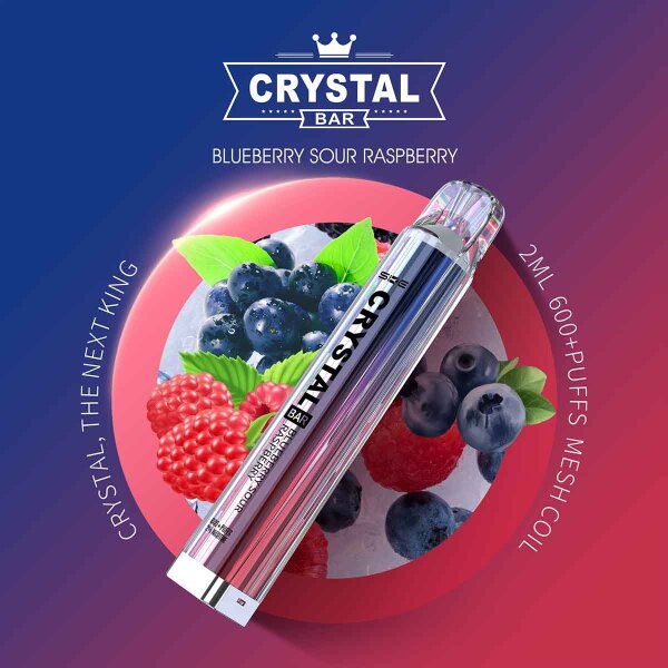 Crystal Bar 600 - Blueberry Sour Raspberry - 20mgl/ml 600 Züge