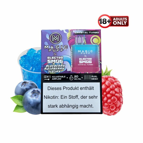Magic Puff x Electro Smog Crystal Turbo - Blueberry Raspberry Slushy 20mg