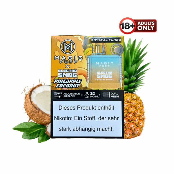 Magic Puff x Electro Smog Crystal Turbo - Pineapple Coconut 20mg