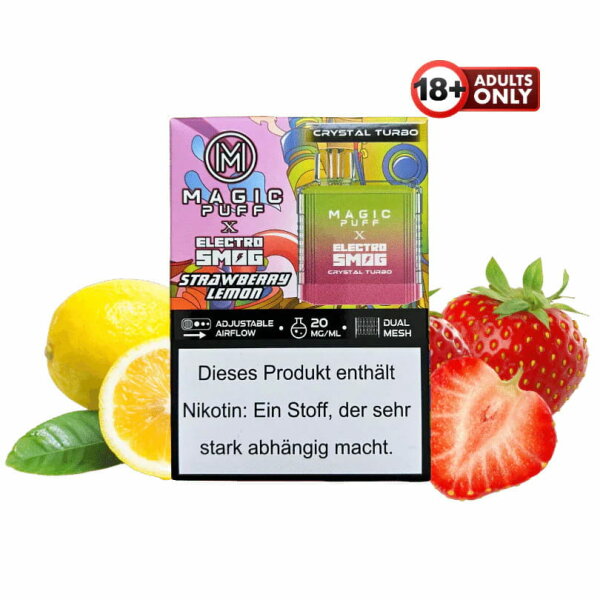 Magic Puff x Electro Smog Crystal Turbo - Strawberry Lemon 20mg