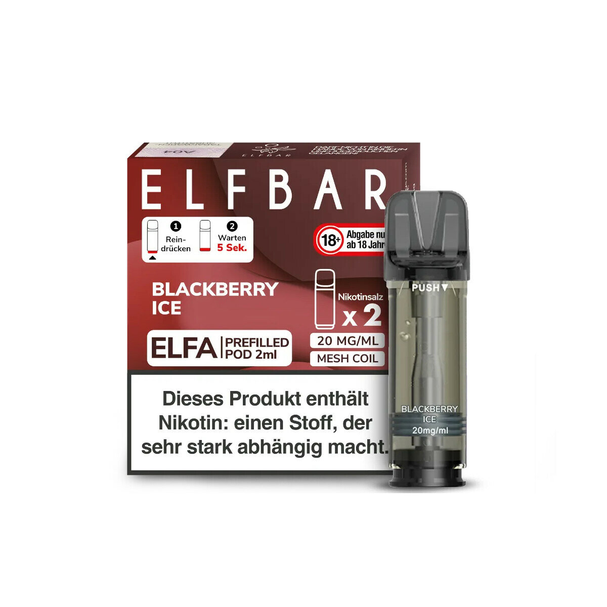 elfbar elfa master akku ELFA Shop: Blackberry Ice Liquid Pod main image 1