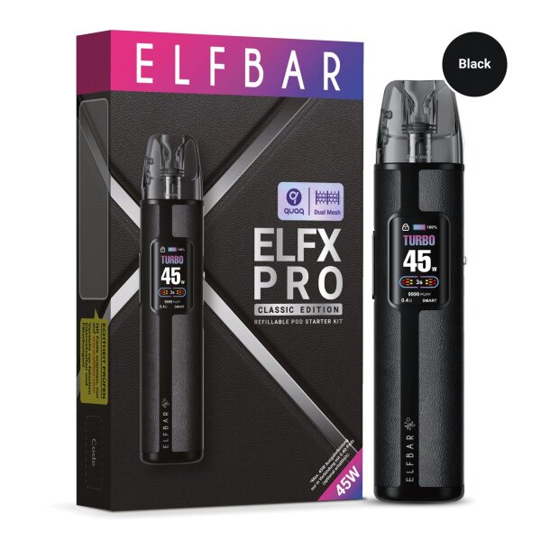 ELFBAR ELFX Pro - Refillable Pod Kit - Black