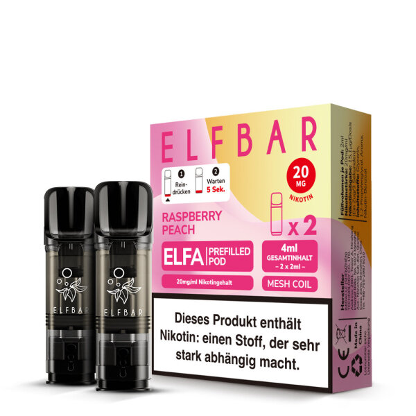 Elfbar Elfa Pod - Raspberry Peach - 20mg 2Stk