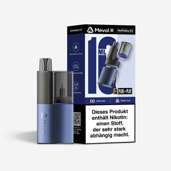Mevol S Refillable Kit + 0ml Pod - Tiefsee Blau